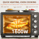 28L Mini Oven with 2 Hot Plates, Countertop Toaster Oven, Grill, Roast, Bake, Boil, with Timer, Adjustable Temperature, Electric