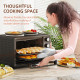 28L Mini Oven with 2 Hot Plates, Countertop Toaster Oven, Grill, Roast, Bake, Boil, with Timer, Adjustable Temperature, Electric