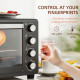 28L Mini Oven with 2 Hot Plates, Countertop Toaster Oven, Grill, Roast, Bake, Boil, with Timer, Adjustable Temperature, Electric