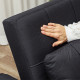 Linen-Look Single Chair Bed - Black