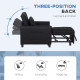 Linen-Look Single Chair Bed - Black