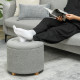 31.8L Teddy Fleece Storage Ottoman - Dark Grey