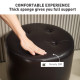 360° Swivel Foot Stool Round PU Footstool with Thick Sponge Padding and Solid Steel Base, Brown