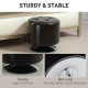 360° Swivel Foot Stool Round PU Footstool with Thick Sponge Padding and Solid Steel Base, Brown