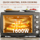 36L Small Oven with 2 Hot Plates, Countertop Toaster Oven, Grill, Roast, Bake, Boil, with Timer, Adjustable Temperature, Electri