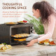 36L Small Oven with 2 Hot Plates, Countertop Toaster Oven, Grill, Roast, Bake, Boil, with Timer, Adjustable Temperature, Electri