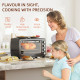 36L Small Oven with 2 Hot Plates, Countertop Toaster Oven, Grill, Roast, Bake, Boil, with Timer, Adjustable Temperature, Electri