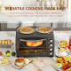 36L Small Oven with 2 Hot Plates, Countertop Toaster Oven, Grill, Roast, Bake, Boil, with Timer, Adjustable Temperature, Electri
