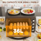 36L Small Oven with 2 Hot Plates, Countertop Toaster Oven, Grill, Roast, Bake, Boil, with Timer, Adjustable Temperature, Electri