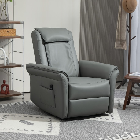 3D Kneading Massage Recliner Chair with Headrest, Breathable Leather Recliner Armchair, Electric Reclining Chair with Footrest, 