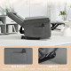 3D Kneading Massage Recliner Chair with Headrest, Breathable Leather Recliner Armchair, Electric Reclining Chair with Footrest, 