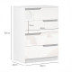 Chest of Four High Gloss Front Drawers - White