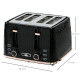 4 Slice Toaster with 7 Browning Levels, High Lift, Reheat/Defrost/Cancel, Self-centring Function, Removable Crumb Tray, Auto Off