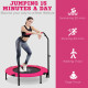 40&quot; Foldable Mini Fitness Trampoline, with Adjustable Foam Handle, Pink