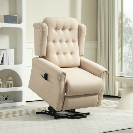 45° Lifting Riser and Recliner Armchair  - Beige