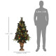 4ft Artificial Christmas Tree with 60 Warm White LED Lights, 8 Modes and Remote, Realistic Xmas Tree with Trophy Stand for Party