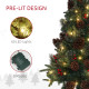 4ft Artificial Christmas Tree with 60 Warm White LED Lights, 8 Modes and Remote, Realistic Xmas Tree with Trophy Stand for Party