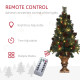 4ft Artificial Christmas Tree with 60 Warm White LED Lights, 8 Modes and Remote, Realistic Xmas Tree with Trophy Stand for Party