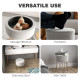 5L Velvet-Feel Storage Ottoman - Cream White