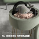 5L Velvet-Feel Storage Ottoman - Green