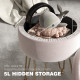5L Velvet-Feel Storage Ottoman - Light Pink