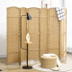 6 Panel Folding Room Divider, Freestanding Privacy Screen for Living Room, Bedroom and Office, 240 x 170cm, Natural