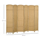 6 Panel Folding Room Divider, Freestanding Privacy Screen for Living Room, Bedroom and Office, 240 x 170cm, Natural