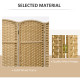 6 Panel Folding Room Divider, Freestanding Privacy Screen for Living Room, Bedroom and Office, 240 x 170cm, Natural