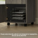 60cm Filing Cabinet with Drawer, Open Shelf, Metal Handles and 4 Wheels, Office Home Organiser Mobile Printer, Grey