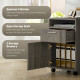 60cm Filing Cabinet with Drawer, Open Shelf, Metal Handles and 4 Wheels, Office Home Organiser Mobile Printer, Grey