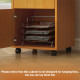 60cm Filing Cabinet with Drawer, Open Shelf, Metal Handles and 4 Wheels, Office Home Organiser Mobile Printer, Natural Wood Fini