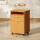 60cm Filing Cabinet with Drawer, Open Shelf, Metal Handles and 4 Wheels, Office Home Organiser Mobile Printer, Natural Wood Fini