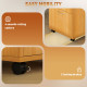 60cm Filing Cabinet with Drawer, Open Shelf, Metal Handles and 4 Wheels, Office Home Organiser Mobile Printer, Natural Wood Fini