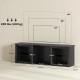 65&quot; TV Stand, with LED Lights and Storage - Black