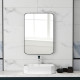 70 x 50cm Curved Bathroom Mirror - Black