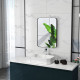 70 x 50cm Curved Bathroom Mirror - Black