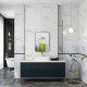 70 x 50cm Curved Bathroom Mirror - Black