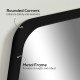 70 x 50cm Curved Bathroom Mirror - Black