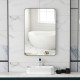 90 x 60cm Curved Bathroom Mirror - Black