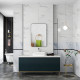 90 x 60cm Curved Bathroom Mirror - Black