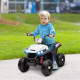 AIYAPLAY 12V Kids Electric Quad Bike w/ Spring Suspension System, Forward &amp; Backward, LED Light, Music, MP3, White