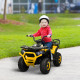 AIYAPLAY 12V Kids Electric Ride on ATV, Battery Powered Quad Bike w/ Spring Suspension, Forward Backward, Storage Basket - Yello