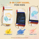 AIYAPLAY 3 in 1 Wooden Kids Easel with Paper Roll, Whiteboard &amp; Chalkboard, Painting Accessories