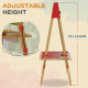 AIYAPLAY 3 in 1 Wooden Kids Easel with Paper Roll, Whiteboard &amp; Chalkboard, Painting Accessories