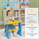 AIYAPLAY 37 Keys Kids Piano w/ Microphone, Stool, LED Lights, Record &amp; Replay Function, Blue
