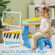 AIYAPLAY 37 Keys Kids Piano w/ Microphone, Stool, LED Lights, Record &amp; Replay Function, Blue