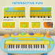 AIYAPLAY 37 Keys Kids Piano w/ Microphone, Stool, LED Lights, Record &amp; Replay Function, Blue