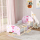 AIYAPLAY Ballet Theme Toddler Bed Frame with Safety Rails for 3-6 Years, 144 x 76.5 x 60 cm, Pink