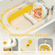 AIYAPLAY Foldable Baby Bath Tub Set with Bath Cushion, Wash Basin, Non-slip Stand &amp; Bottom, Yellow