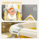 AIYAPLAY Foldable Baby Bath Tub Set with Bath Cushion, Wash Basin, Non-slip Stand &amp; Bottom, Yellow